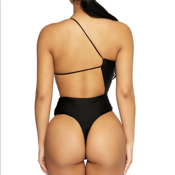Naked Wardrobe Sleek Side Bodysuit in Black - Picture 4 of 4